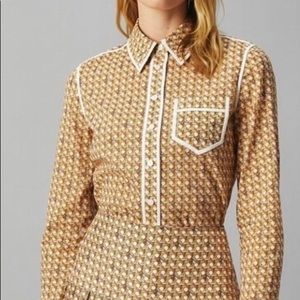 Tory Burch Contrast Binding Brigette Shirt. NWT!